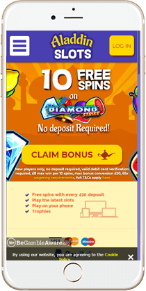 Aladdin Slots Mobile Casino Lobby