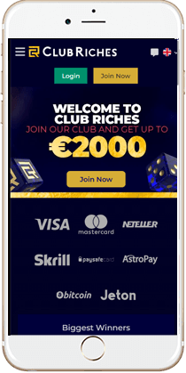 Club Riches Mobile Casino Lobby