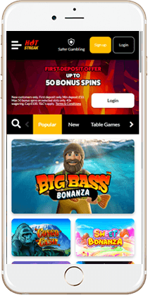 Hot Streak Slots Mobile Casino Lobby